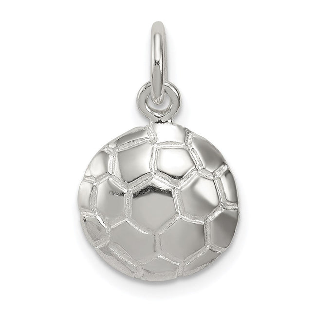 Sterling Silver Soccer Ball Charm, 20 x 12mm