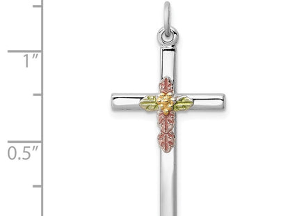 Sterling silver cross pendant, another view