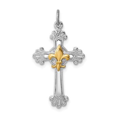 Sterling silver fleur de lis pendant