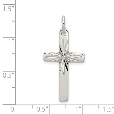 Sterling Silver Cross Pendant, 28 x 15mm