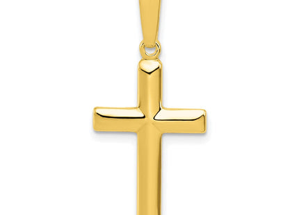 Sterling Silver Gold-tone Polished Cross Pendant (Style QC7290GP)