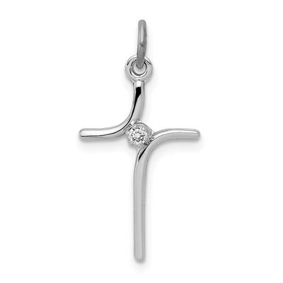 Sterling silver cubic zirconia cross pendant