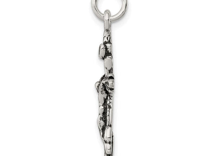 Sterling silver crucifix charm, alternate view