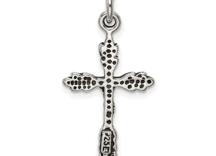 Sterling silver crucifix charm, further view