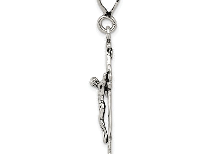 Sterling Silver Antiqued Crucifix Charm, 53 x 24mm