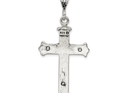 Sterling Silver Antiqued Crucifix Charm, 53 x 24mm