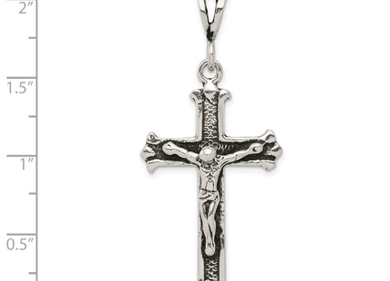 Sterling Silver Antiqued Crucifix Charm, 53 x 24mm