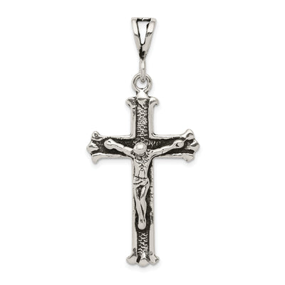 Sterling Silver Antiqued Crucifix Charm, 53 x 24mm