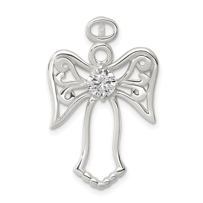 Sterling silver cubic zirconia angel pendant