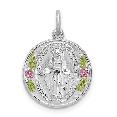 Sterling silver miraculous medal pendant