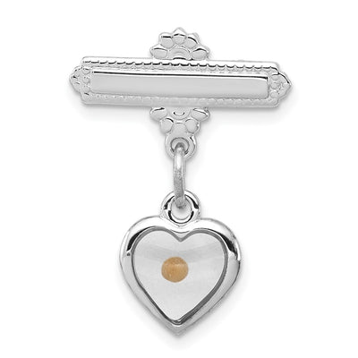 Sterling silver heart brooch