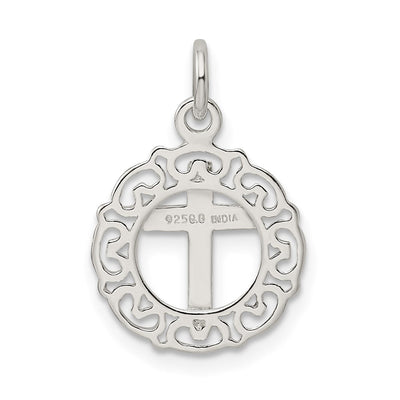 Sterling Silver Circle & Cross Pendant