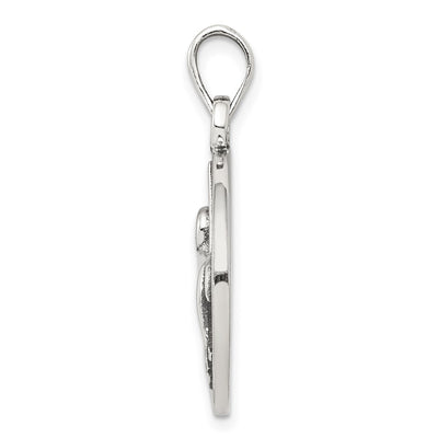Sterling Silver Polished Antique Finish Aries Horoscope Zodiac Pendant