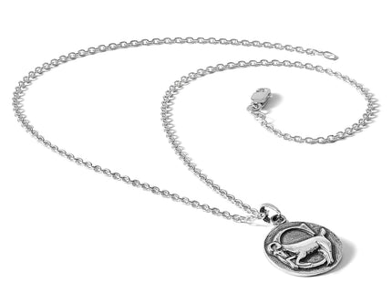 Sterling Silver Polished Antique Finish Capricorn Horoscope Zodiac Pendant
