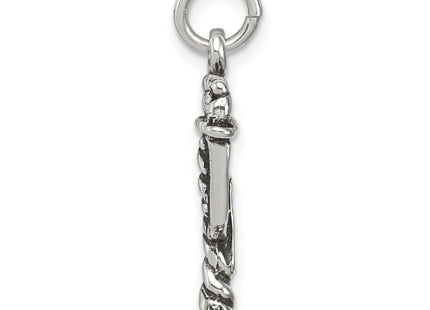 Sterling Silver Antiqued Menorah Charm