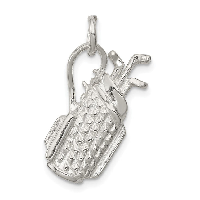 Sterling Silver Golf Bag Charm, 22 x 13mm