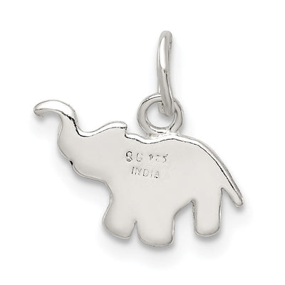 Sterling Silver Enameled Elephant Charm, 13.17 x 13.13mm