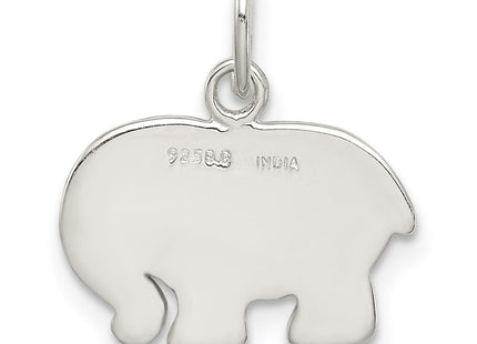 Sterling silver elephant charm, further view