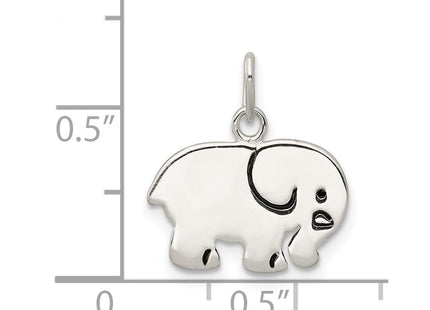 Sterling silver elephant charm, another view