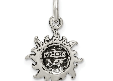 Sterling Silver Antiqued Sun Charm