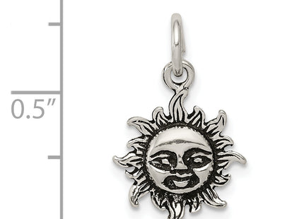 Sterling Silver Antiqued Sun Charm