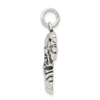 Sterling Silver Antiqued Moon Charm