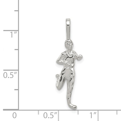 Sterling Silver Runner Pendant, 30 x 8mm