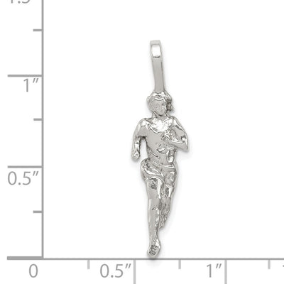Sterling Silver Runner Pendant, 31 x 8mm