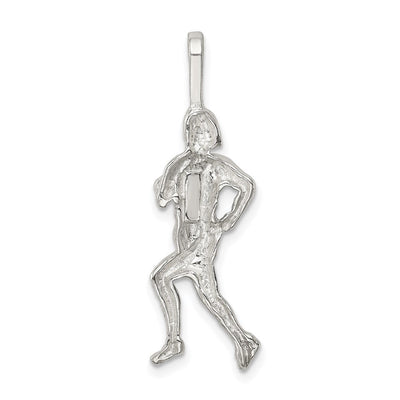 Sterling Silver Runner Pendant, 33 x 11mm