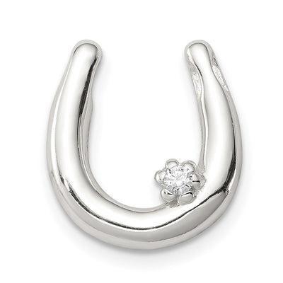 Sterling silver cubic zirconia horseshoe pendant
