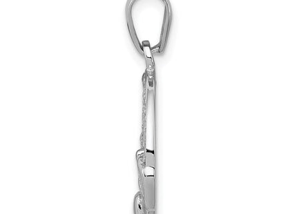 Sterling silver cubic zirconia claddagh pendant, alternate view