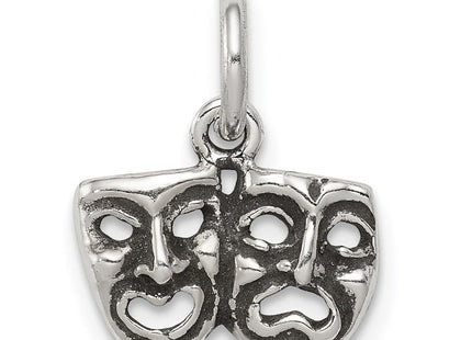 Sterling Silver Antiqued Comedy/Tragedy Face Charms (Style QC7730)