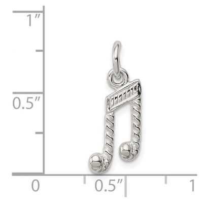 Sterling Silver Music Notes Charm, 17 x 8.5mm