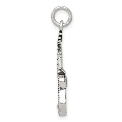 Sterling Silver Antiqued Acoustic Guitar Charm