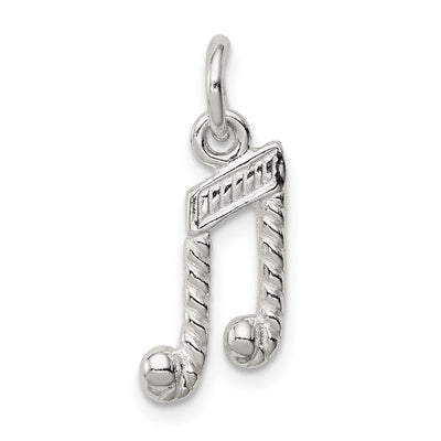 Sterling Silver Music Notes Charm, 17 x 8.5mm