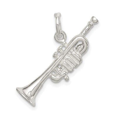 Sterling Silver Trumpet Charm, 12 x 28mm