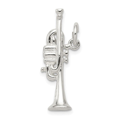 Sterling Silver Trumpet Charm, 12 x 28mm