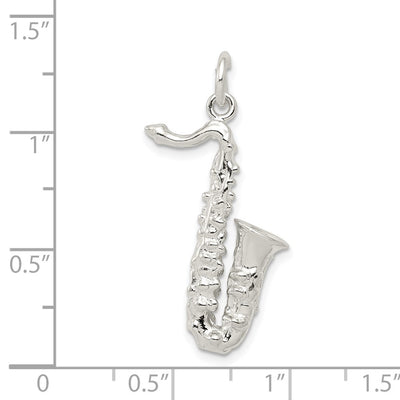 Sterling Silver Saxophone Charm, 33 x 17mm