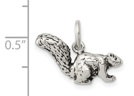 Sterling Silver Antiqued Squirrel Charm