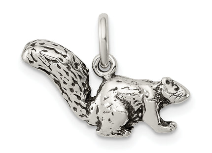 Sterling Silver Antiqued Squirrel Charm