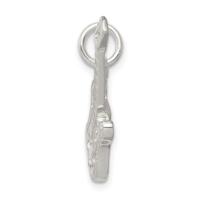 Sterling Silver Electric Guitar Charm, 25 x 24.5mm