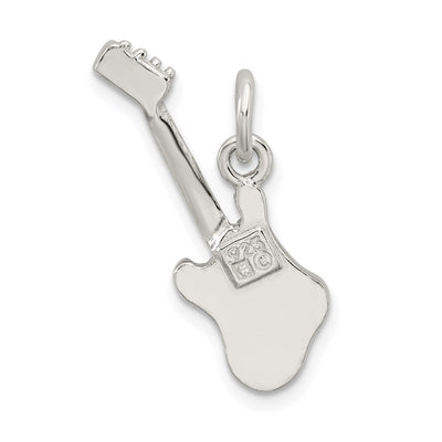 Sterling Silver Electric Guitar Charm, 25 x 24.5mm