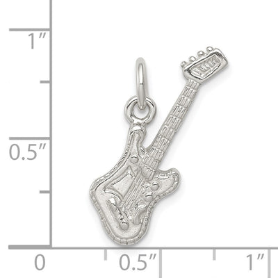 Sterling Silver Electric Guitar Charm, 25 x 24.5mm