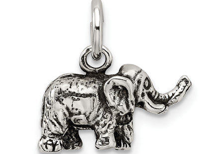 Sterling Silver Antiqued Elephant Charm