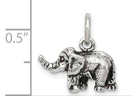 Sterling Silver Antiqued Elephant Charm