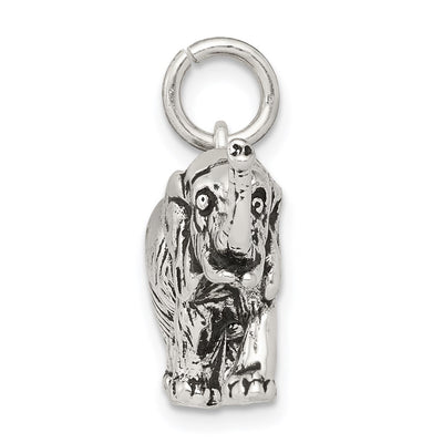 Sterling Silver Antiqued Elephant Charm