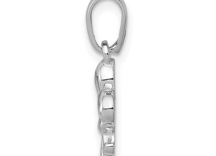 Sterling silver fleur de lis pendant, alternate view