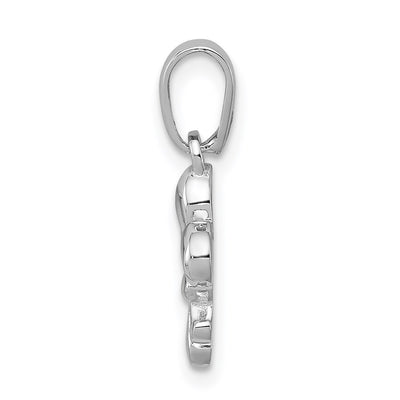 Sterling Silver Rhodium-plated Fleur de Lis Pendant, 13 x 9mm