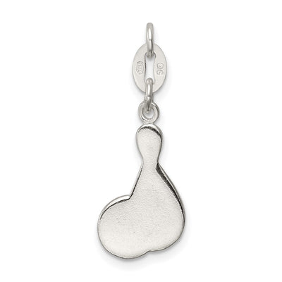 Sterling Silver Polished Enamel Bowling Charm