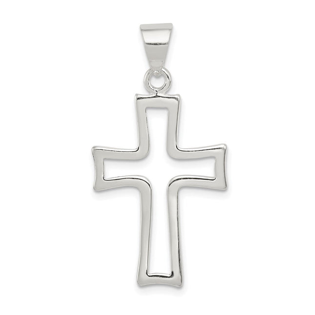 Sterling Silver Cross Charm, 30 x 19mm